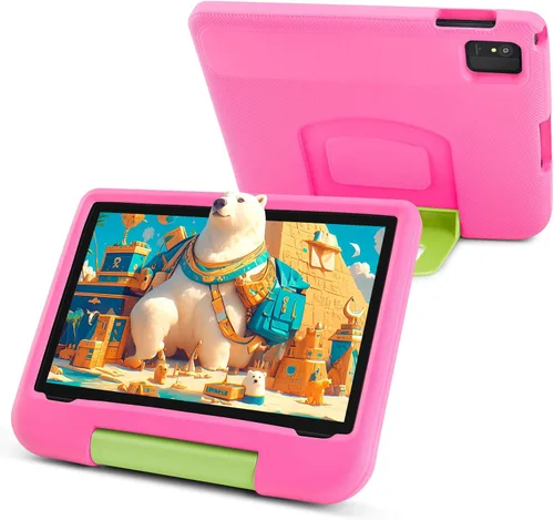 Miniatura 11 de Tabletas Android 15 – Tableta para niños de 10 pulgadas con funda, Octa-Core, 8 GB+64 GB de almacenamiento (expandible a 1 TB), cámara dual, S1-Rojo