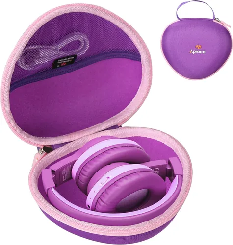 Miniatura 14 de Aproca Funda compatible con auriculares Bluetooth iClever BTH12 / HS19 / BTH26 para niños, bolsa de almacenamiento portátil para accesorios - Rosa