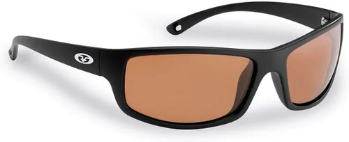 Flying Fisherman Slack Tide - Gafas de sol polarizadas con bloqueador UV AcuTint para pesca y deportes al aire libre Marco negro mate/lente de cobre