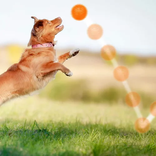 Miniatura 9 de SHARLOVY Bolas chirriantes para mascotas y cachorros pequeños, paquete de 6 pelotas TPR para perros con púas de goma TPR para perros, paquete de 6