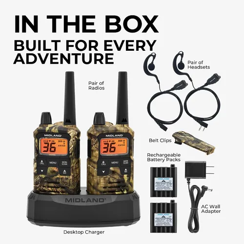 Miniatura 3 de Midland - Walkie Talkies T295VP4 X-TALKER con 22 canales GMRS - Radio bidireccional NOAA Tecnología de alerta meteorológica y escaneo, opciones