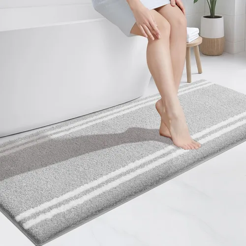 Miniatura 27 de PURRUGS Alfombra de baño antideslizante, lavable a máquina, 20 x 24 pulgadas, en forma de U, súper absorbente y de secado rápido, tapete de baño