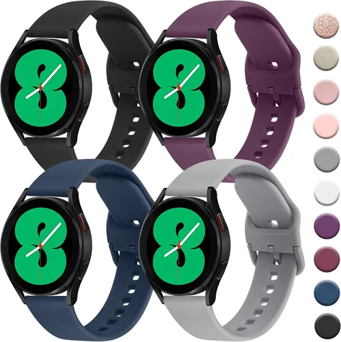 Miniatura 11 de 4 PACK Bands Compatible with Samsung Galaxy Watch 4 40mm 44mm/ 4 Classic 42mm 46mm, 20mm Adjustable Silicone Sport Replacement Strap for Samsung