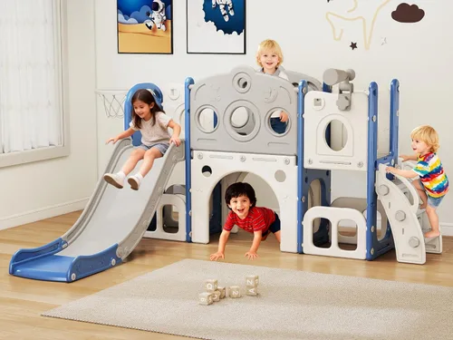 GITAWUSA Juego de tobogán para niños pequeños 8 en 1, juego de juego para interiores y exteriores para niños de 1, 2 y 3 años, tobogán para escalar