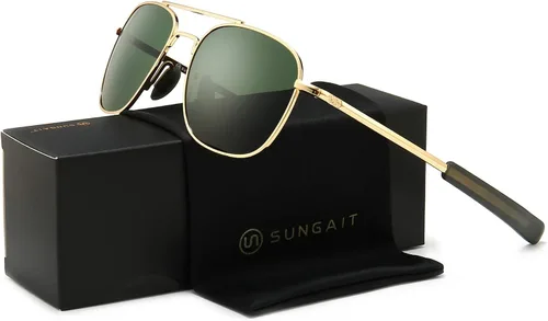 Miniatura 8 de SUNGAIT Gafas de sol polarizadas estilo militar Pilot Aviator para hombre con patillas de bayoneta