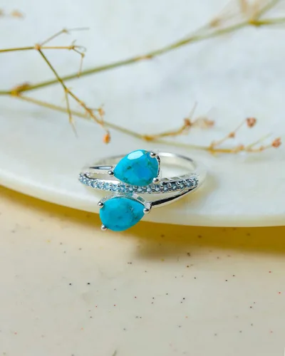 Miniatura 4 de YoTreasure Moonstone London Blue Topaz Rhodolite Garnet TourmalineTurquoise Swiss Blue Topaz 925 Sterling Silver Engagement Ring Jewelry