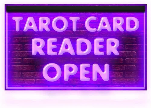 Miniatura 20 de 180087 Lector de cartas de tarot psíquico abierto tienda decoración ventana pantalla LED luz neón letrero (12 x 8 pulgadas, verde)