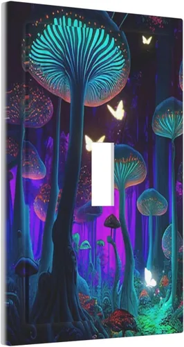 Miniatura 119 de Placa Cubierta de Interruptor de Luz de Palanca Individual con Diseño de Flor Botánica en Tablero de Madera Rústico Estilo Granja - Placa de Pared