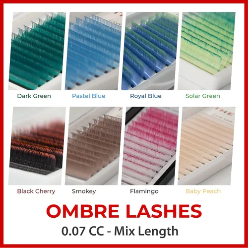 Miniatura 6 de THE LASH SUPPLY Extensiones de pestañas de volumen de color para Halloween, rizo CC, 0.51-0.70 pulgadas de longitud, 0.07 de grosor, rizo natural