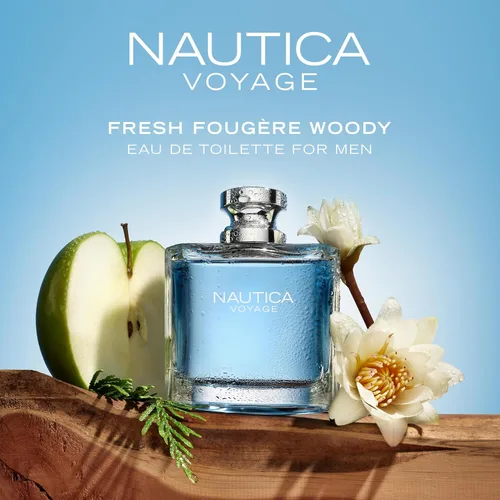 Miniatura 2 de Nautica Voyage Eau De Toilette para hombre, aroma fresco, romántico y frutal, notas de madera y acuáticas de manzana, loto indio, madera de cedro