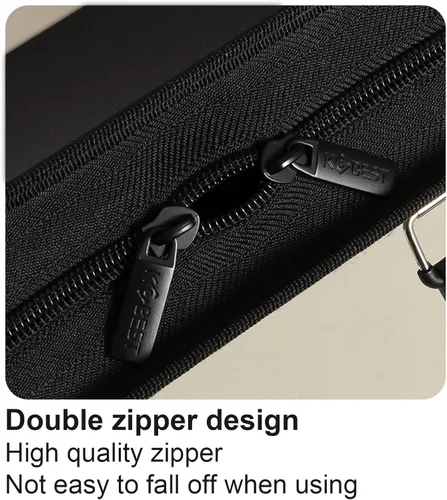 Miniatura 6 de Acocony Carpeta portafolio de 11 x 17 para obras de arte con cierre de cremallera 11x17 Funda de cartera PP Material Oxford borde impermeable negro