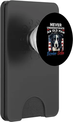 Miniatura 8 de Border Collie Dog - Never Underestimate an Old Man with a PopSockets Adhesive PopGrip