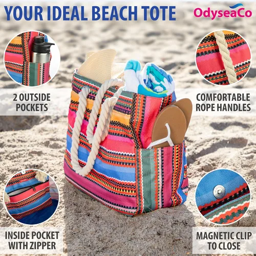 Miniatura 4 de Odyseaco bolsa de lona impermeable para playa. Tamaño grande