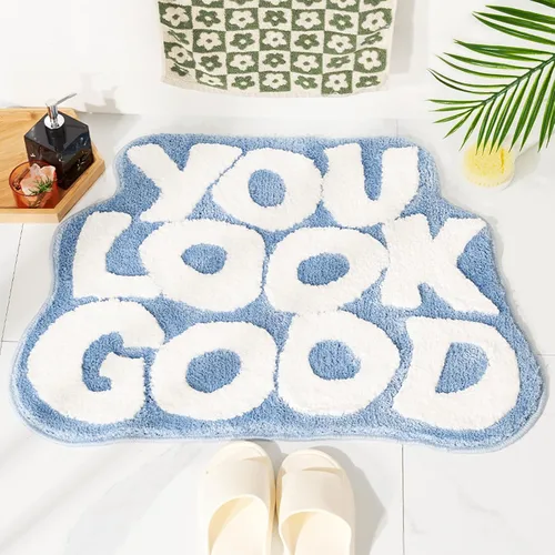 Miniatura 8 de 𝗟𝗮𝗿𝗴𝗲 𝟮𝟰" x 𝟯𝟭" Alfombra de Baño "You Look Good" Linda Alfombra de Baño Lindas Alfombras de Baño Divertidas Alfombras de Baño Divertidas Decoración