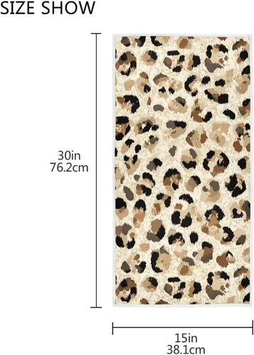 Miniatura 4 de Pfrewn Toallas de baño de mano con estampado de leopardo negro dorado, suaves, absorbentes, para colgar en la cocina, para decoración del hogar, 16