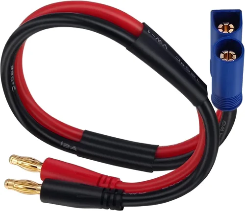 Miniatura 3 de Yeebline Cable de carga de batería EC5 a Banana Plug, paquete de 2 conectores macho 12AWG EC5 de 1.0 ft a 0.157 in Banana Bullet Macho Lipo