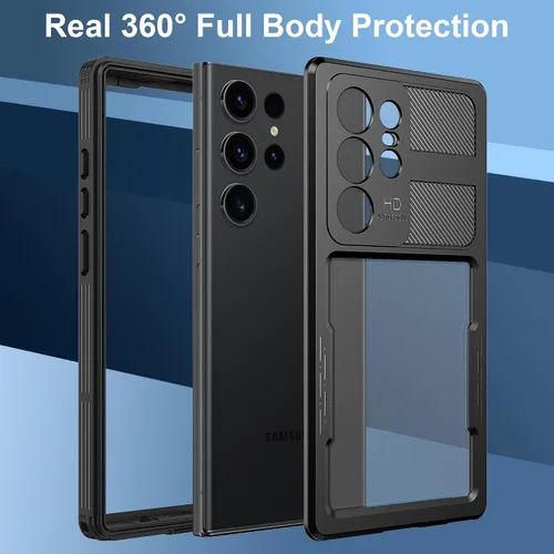 Miniatura 3 de Funda impermeable para Samsung Galaxy S23 Ultra, con protector de pantalla integrado, a prueba de polvo, a prueba de golpes, de cuerpo completo