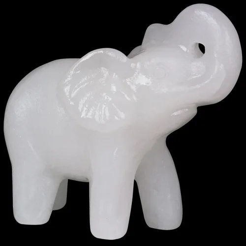 Miniatura 9 de Escultura de elefante de cristal de obsidiana negra de 2 pulgadas, hecha a mano, piedra curativa, figura de animal, decoración espiritual