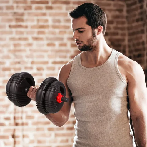 Miniatura 3 de Garneck Asas de mancuernas roscadas, 2 asas ajustables con 4 collares de bloqueo giratorio de 1 pulgada para entrenamiento deportivo