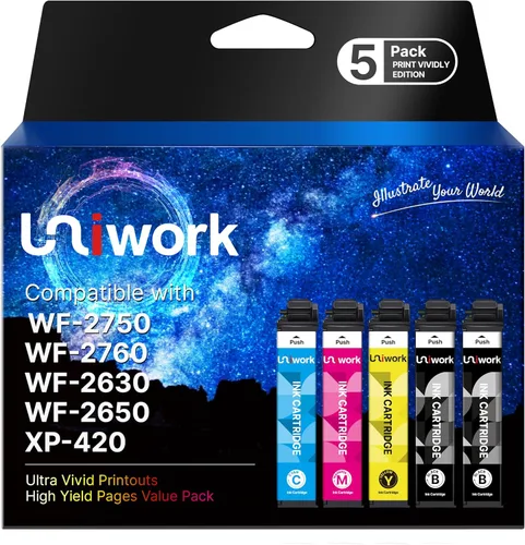Uniwork T220 220XL Cartucho de tinta, Cartucho de tinta remanufacturado 220XL de reemplazo para Epson 220 XL 220XL T220XL uso para impresoras