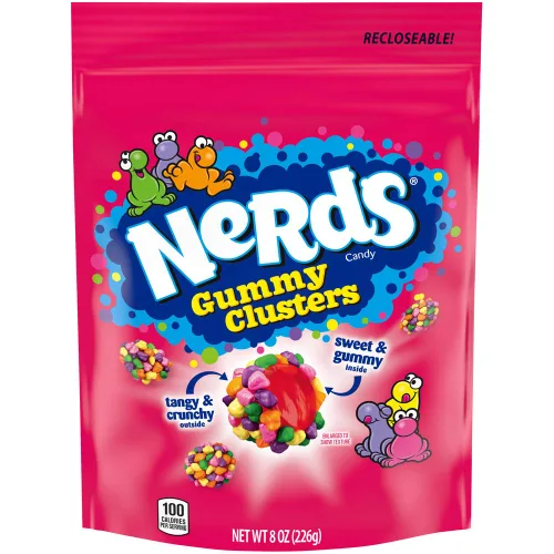 Miniatura 17 de NERDS Gummy Clusters Candy, arcoíris, crujiente y gomoso, 3 onzas (paquete de 12)
