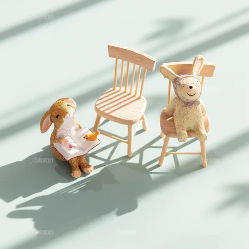 Miniatura 4 de AUEAR, Juego de 5 accesorios de madera para mesa de comedor en miniatura, 1 12