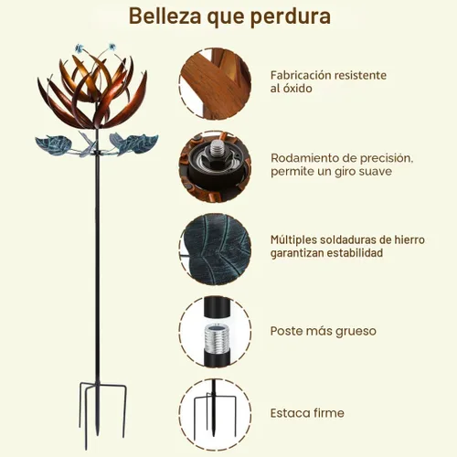 Miniatura 5 de Pure Echo Giradores de Viento para Patio y Jardín, Giradores de Viento para Exteriores de Metal Grande, 84 pulgadas Girador de Viento Cinético
