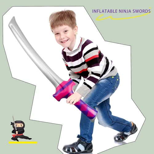 Miniatura 7 de Paquete de 30 armas inflables de 30 pulgadas de ninja katana de samurái, armas inflables para niños, Halloween, piscina, suministros de fiesta