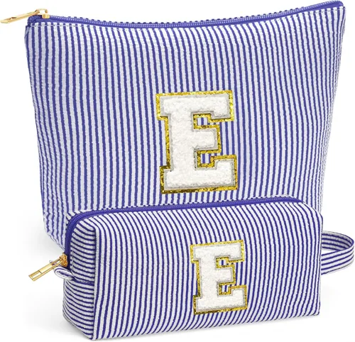 Miniatura 14 de Set de Bolsos de Maquillaje de Viaje - Bolso Inicial de Aseo de Viaje, Bolso de Cosméticos Portátil Bolso de Maquillaje de Viaje con Artículos Azul