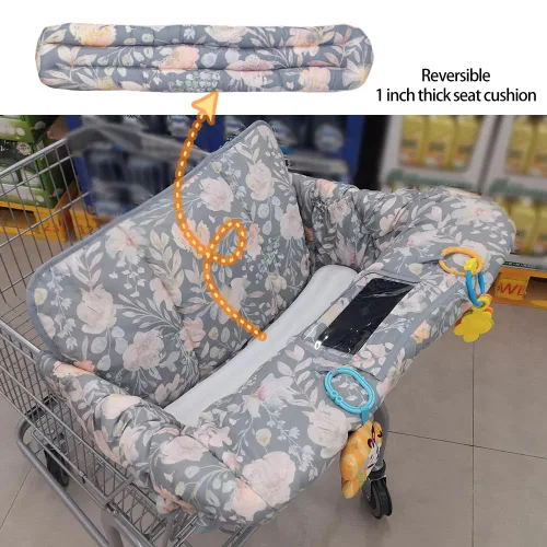 Miniatura 5 de ICOPUCA Funda para carrito de compras para bebé, funda de carrito 2 en 1 para bebés y silla alta, funda acolchada para asiento de carrito