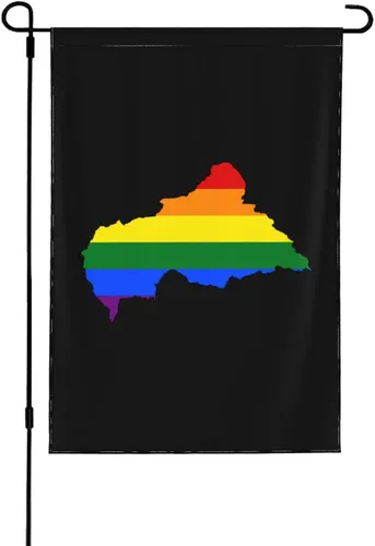 LGBT Flag Map Of The Central African Republic Garden Flag 28"x40" Inch Double Sided Garden Flags Home Lawn Outdoor Decor Flags Party Banner Welcome