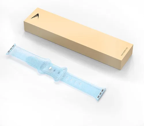 Miniatura 8 de EDIMENS Correa deportiva compatible con correas de Apple Watch de 1.61, 1.49, 1.57 y 1.57 pulgadas, correa de repuesto pequeña de silicona brillante