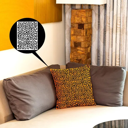 Miniatura 6 de Zonon 4 plantillas de piel de leopardo reutilizables con diseño de guepardo para álbumes de recortes, dibujo, dibujo, bricolaje, pasteles, muebles
