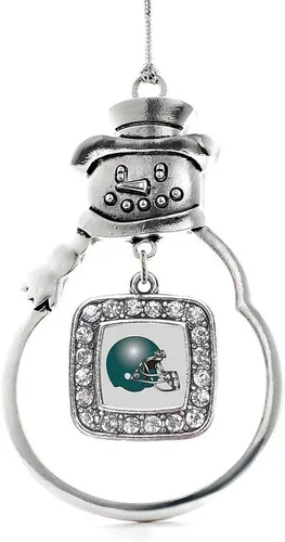 Miniatura 212 de Inspired Silver - Adorno de rodillo de reina - Adorno cuadrado de plata con muñeco de nieve con joyas de circonita cúbica