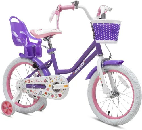 Miniatura 11 de Bixike Bicicleta estilo princesa para niñas con canasta para niños y niñas pequeñas de 2 a 13 años, bicicleta de 12, 14, 16, 18 pulgadas para niños