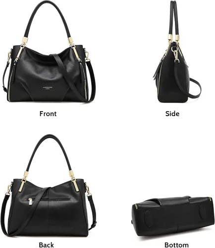 Miniatura 4 de Bolso de mano de cuero genuino para mujer, bolso con asa superior y bolsos para mujer, bolso de hombro grande
