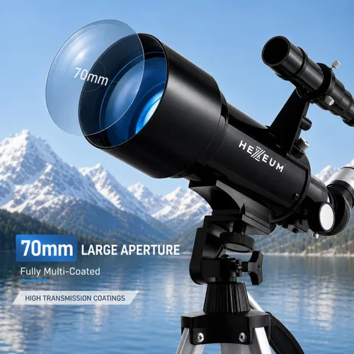 Miniatura 2 de Telescopio 70mm Apertura 500mm - para niños y adultos, telescopios refractores astronómicos de montaje AZ con óptica de revestimiento múltiple