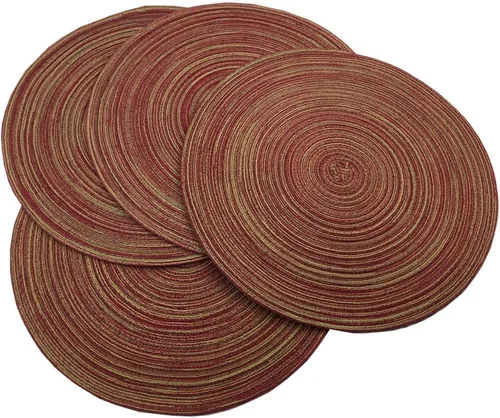 Miniatura 13 de WAZAIGUR - Manteles individuales redondos para mesa de comedor (tela resistente al calor, antideslizantes, 14 pulgadas de diámetro)
