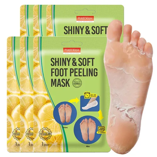 Set de 3 pares de mascarillas para pies exfoliantes para tener una piel suave, con aceite de semillas de girasol y extractos de limón, para hombres