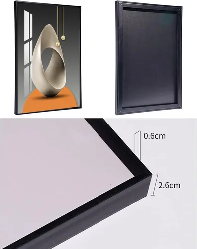 Miniatura 5 de MPLONG Arte de Pared, Arte de Pared Enmarcado de Estilo Brillante, Arte Moderno Abstracto en Forma de Patrón Blanco Azul Amarillo Gris Arte Negro