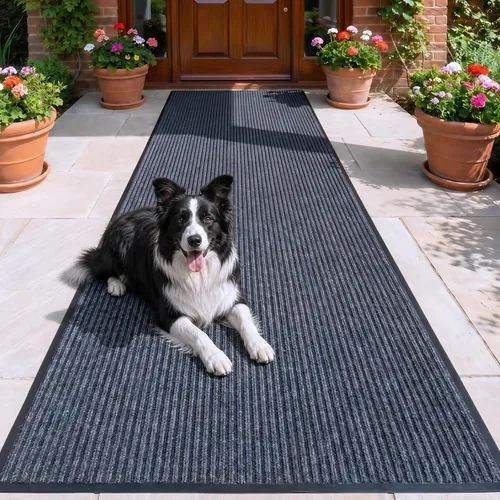 ITINA Tapete largo para puerta de 3 x 10 pies, resistente e impermeable, tapete de entrada para interior y exterior, tapete absorbente con respaldo
