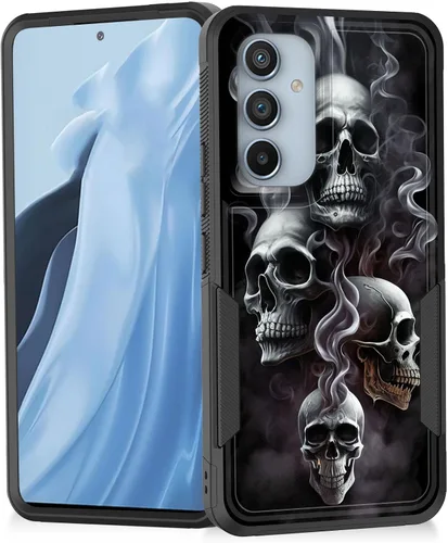 Miniatura 161 de Funda para Galaxy A14 5G, resistente de doble capa híbrida de policarbonato duro, goma suave, a prueba de golpes, funda protectora resistente