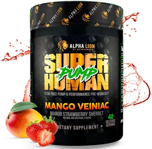 Miniatura 10 de ALPHA LION Superhuman Pump Polvo Pre Entrenamiento, Suplemento Pre Entrenamiento con Cafeína Nootrópica y Sin Estimulantes, Potenciador de Óxido