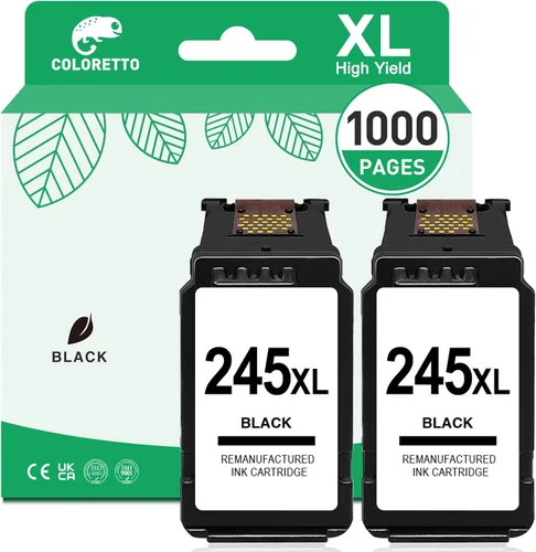 COLORETTO 245xl Cartucho de tinta de repuesto para Canon PG-245xl Cartucho de tinta negra, 245XL para impresora TS202 MX490 TR4520 MG2525 TR4500