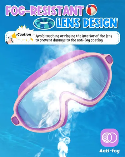 Miniatura 3 de Swim Goggles 2 Pack, Wide View Anti Fog&UV Swimming Goggles for Audlt, No Leaking Swim Glasses for Men Women Kids Azul claro y rosa espejado