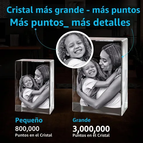 Miniatura 6 de ArtPix - Foto de cristal 3D, regalos personalizados para papá, mujeres, esposa, abuelo, gran regalo personalizado con tu propia foto, grabado en 3D