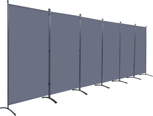 Miniatura 18 de Divisor de habitación de 6 pies, separador de habitación con ruedas con bloqueo, (base de metal gruesa), separadores de habitación, pantallas