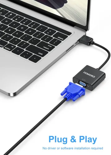 Miniatura 5 de FEMORO Adaptador HDMI a VGA, paquete de 10 unidades, adaptadores de convertidor de cable HDMI VGA macho a hembra para monitor, PC, portátil