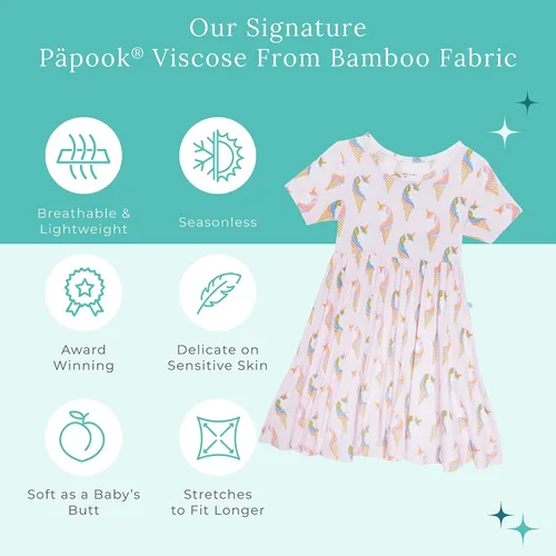 Miniatura 40 de Posh Peanut - Vestidos para niñas – Vestido suave para niña hecho con viscosa de bambú – Vestidos de otoño, primavera y verano para niñas