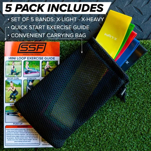 Miniatura 6 de Serious Steel Fitness Mini bandas de resistencia Bandas elásticas de rehabilitación y prehab Bandas de entrenamiento de ejercicio de 12 pulgadas